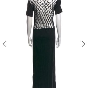 IRO Black Maxi Dress with Open-Knit Back